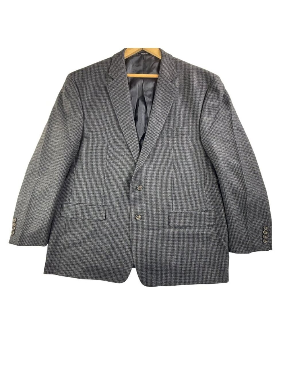 Lauren Ralph Lauren Blazer Men 48R Blue Check Lambs Wool Tweed Sport Coat Jacket